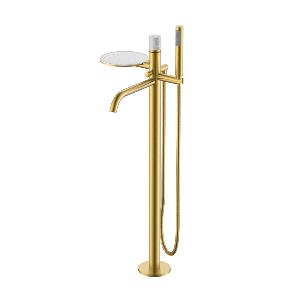 Смеситель Boheme STICK напольный MARBLE GREY, золото матовое