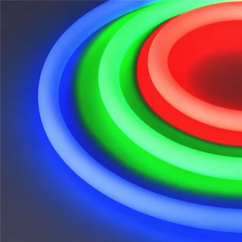 Светодиодная лента герметичная Arlight MOONLIGHT-TOP-F280-D25mm 24V RGB 360deg (14.4 W/m, IP65, 3535, 5m, wire x1)