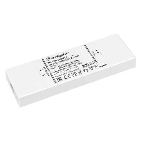 Блок питания Arlight ARV-SP-24060-FLAT-PFC (24V, 2.5A, 60W)