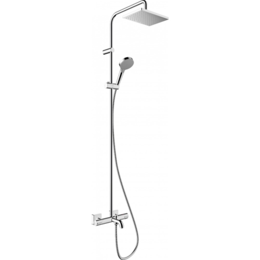 Душевая система Showerpipe 230 1jet с термостатом для ванны Hansgrohe Vernis Shape, хром