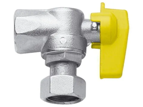 Кран угловой для газа 1/2" с накидной гайкой Remer 411F12