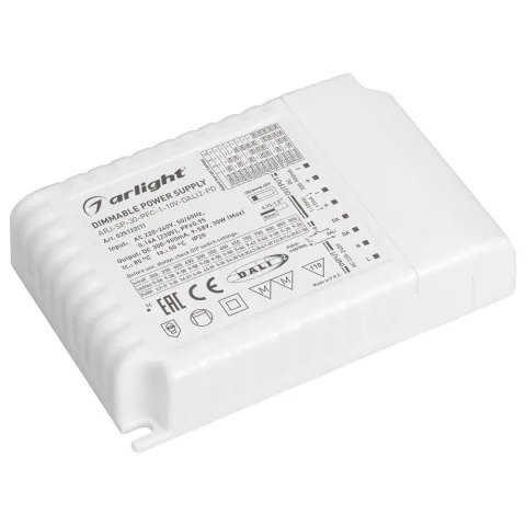 Блок питания Arlight ARJ-SP-30-PFC-1-10V-DALI2-PD (30W, 300-900mA)