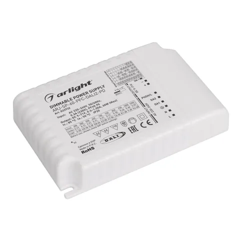 Блок питания Arlight ARJ-SP-60-PFC-DALI2-PD (60W, 9-71V, 0.35 -1.05A)