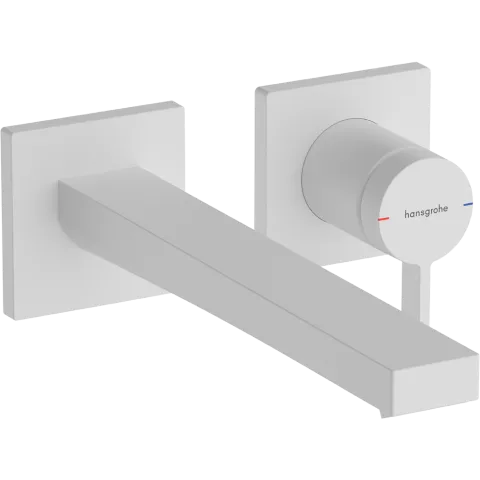 Внешняя часть смесителя для раковины Hansgrohe Tecturis E скрытого монтажа, EcoSmart+, белый матовый