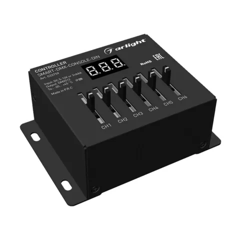 Контроллер Arlight SMART-DMX-CONSOLE-DIN (5-12V, 6CH, XLR3)