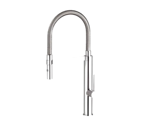Смеситель для кухни высокий с гибким изливом Remer NK524, хром
