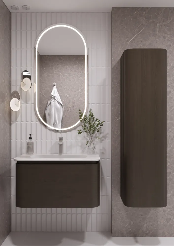 Полка ArmadiArt OVALE 1 80CM ШПОН тумба + раковина