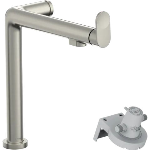 Смеситель для кухонной мойки Hansgrohe Aqittura M91 240 1jet с поворотным изливом и функцией фильтрации, без фильтра в комплекте, под сталь