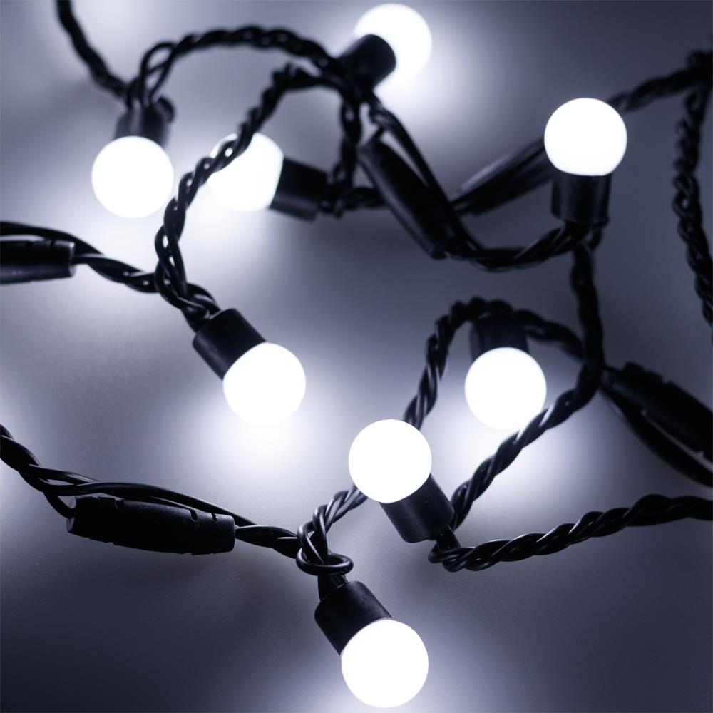 Светодиодная гирлянда Ardecoled ARD-BALL-CLASSIC-D17.5-20000-BLACK-200LED WHITE (230V, 14W)