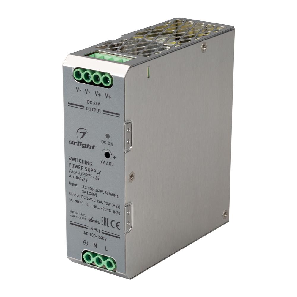 Блок питания Arlight ARV-DRP75-24 (24V, 3.15A, 75W)