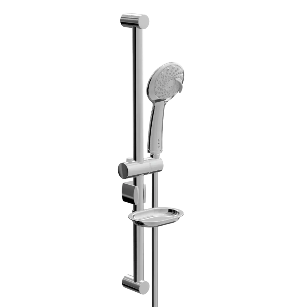 Душевая стойка VitrA Samba 3F, с ручным душем, без смесителя, с мыльницей, хром