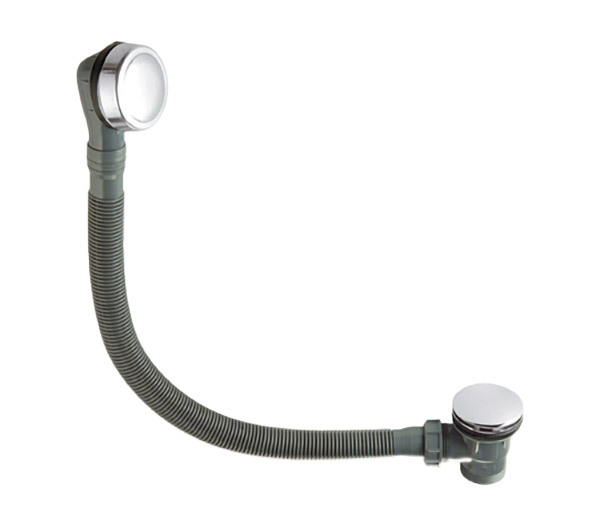 Слив-перелив для ванны пластик click-clack Remer 96PCC, хром