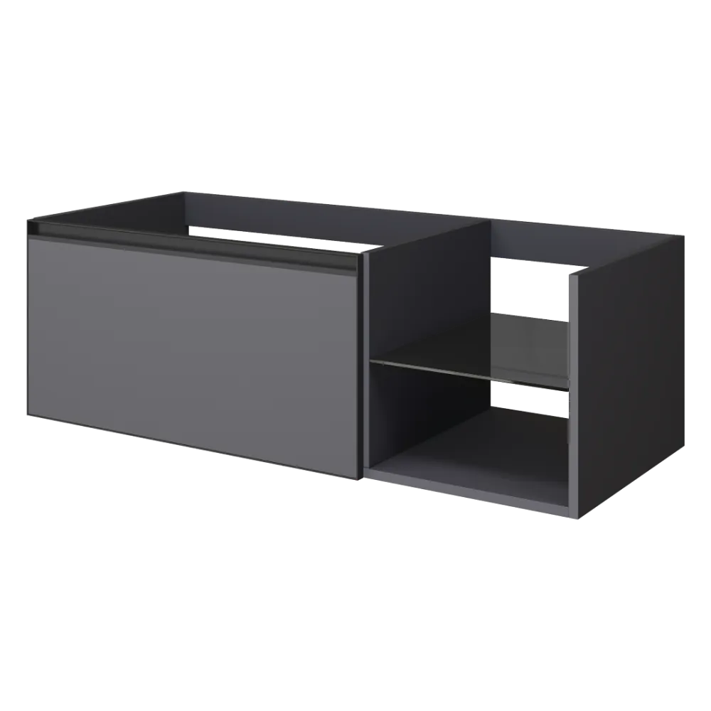 Тумба ArmadiArt QUATRO 6 120см (80+40) ANTHRACITE профиль ANTHRACITE c подсветкой