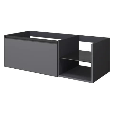 Тумба ArmadiArt QUATRO 6 120см (80+40) ANTHRACITE профиль ANTHRACITE c подсветкой