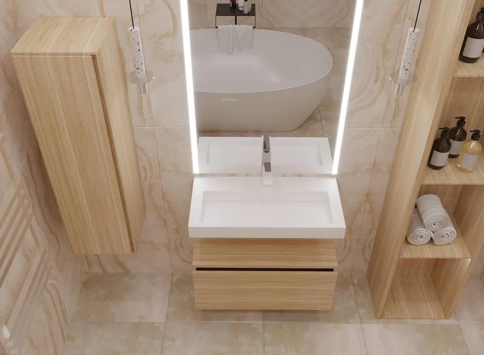 Раковина 80 см ArmadiArt Flat с тумбой