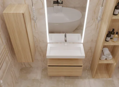 Раковина 80 см ArmadiArt Flat с тумбой