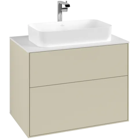 Тумба под раковину Villeroy & Boch Finion, 2 выдвижных ящика, 800 x 603 x 501 мм, Silk Grey Matt Lacquer