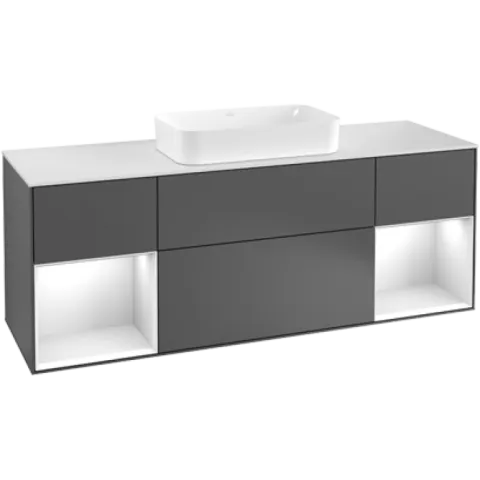 Тумба под раковину Villeroy & Boch Finion, с подсветкой, 4 выдвижных ящика, 1600 x 603 x 501 мм, Glossy White Lacquer