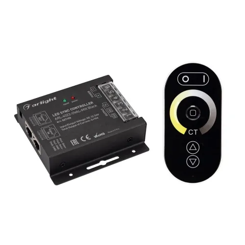 Контроллер Arlight ARL-4022-OVAL-MIX Black (12-24V, 2x10A, ПДУ, RF)