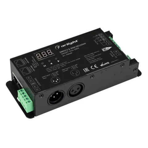Декодер Arlight SMART-K56-DMX (230V, 3x1.5A, XLR3, 2.4G)