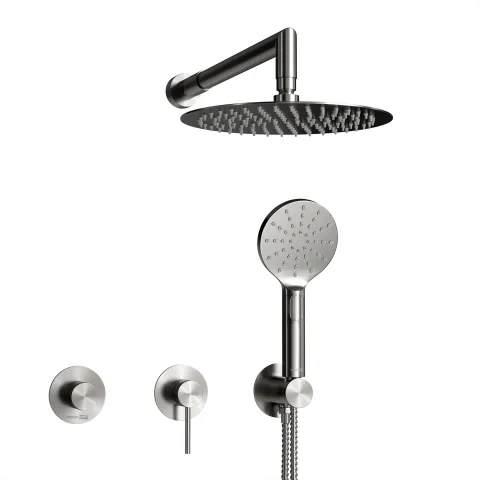 Встраиваемый комплект для душа с верхней насадкой WasserKRAFT Muritz 9851.98DVR2.349.121.444.100.347BN, никель