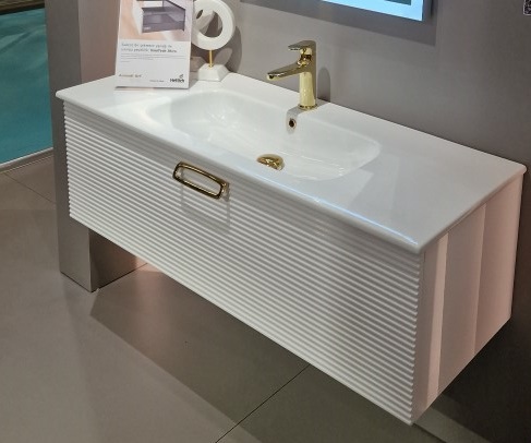 Тумба под раковину 120 см ArmadiArt Vallessi Avantgarde Linea, белый / золото