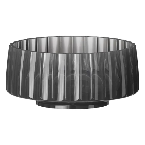Раковина круглая рифленая Boheme, полиэфирная GLOW цвет TRANSPARENT GREY, золото