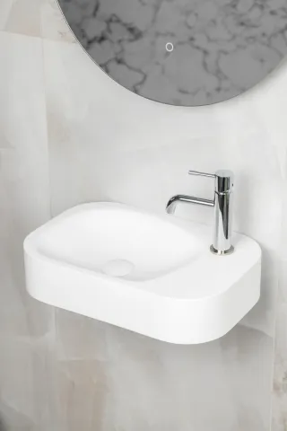 Раковина накладная Boheme COLIBRI Corian, белый матовый