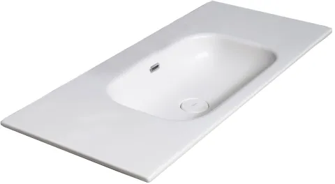 Раковина без отверстия 100 см ArmadiArt Vallessi 838-100-W с тумбой, белый глянцевый
