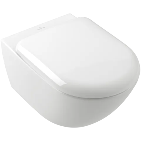 Унитаз с открытым смывным краем Villeroy & Boch Antao, настенный, с TwistFlush, альпийский белый CeramicPlus