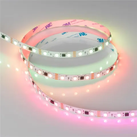 Светодиодная лента Arlight SPI-B60-10mm 12V RGB-PX3-BPT (12 W/m, IP20, 5060, 5m)