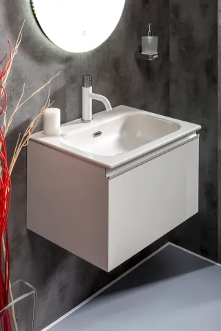 Раковина 60 см ArmadiArt Vallessi с тумбой, белый глянцевый