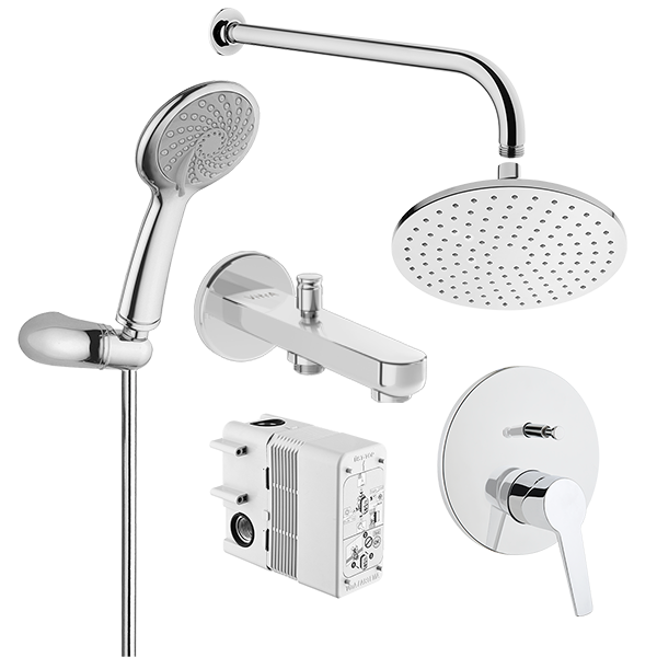 Набор встроенной душевой системы VitrA Solid S на 3 направления, хром