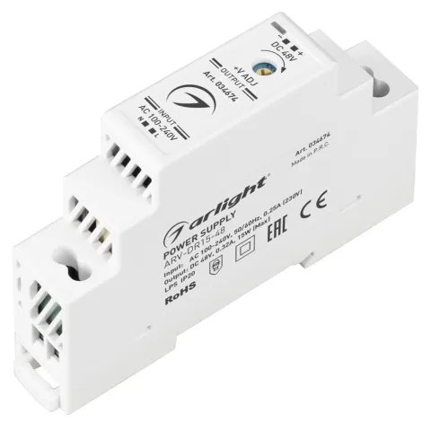 Блок питания Arlight ARV-DR15-48 (48V, 0.32A, 15W)