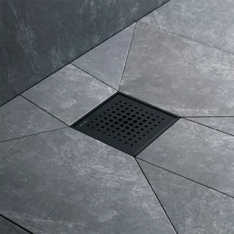 Трап для душа точечный, универсальный затвор Cut Gradient, 10 см AM.PM MasterFlow, чёрный, матовое стекло