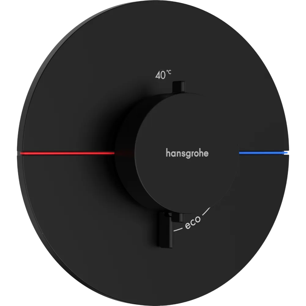 Внешняя часть термостата Hansgrohe ShowerSelect Comfort S для скрытой установки на 1 функции, чёрный матовый