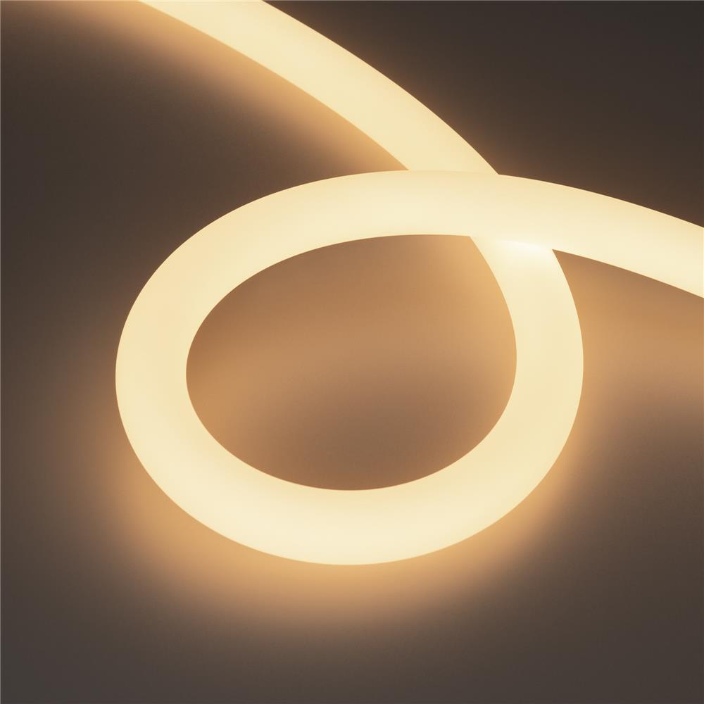 Светодиодная лента герметичная Arlight MOONLIGHT-SIDE-A336-D25mm 24V Warm3000 360deg (14.4 W/m, IP65, 2835, 5m, wire x2)