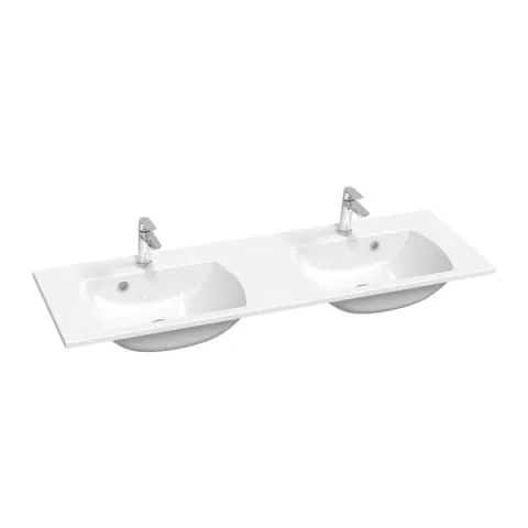 Умывальник двойной RAVAK Classic II Slim 1300 белый с отверстиями