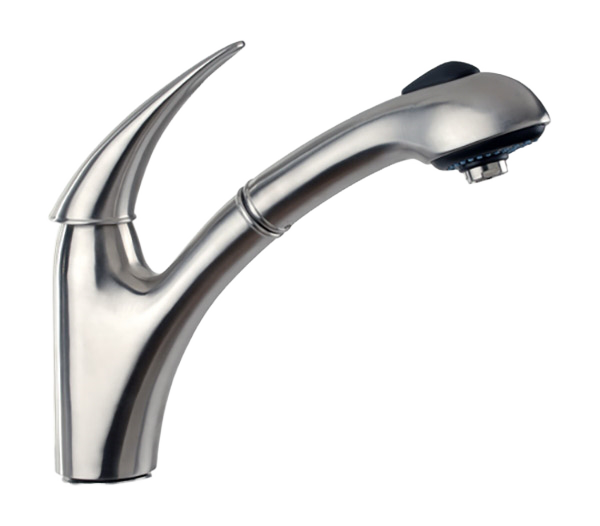 Смеситель для кухни с вытяжным изливом inox нержавеющая сталь AISI 304 Remer 304T47, нержавеющая сталь