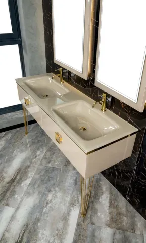 Столешница стекло ArmadiArt 140см моноблок Капучино (Lucido)