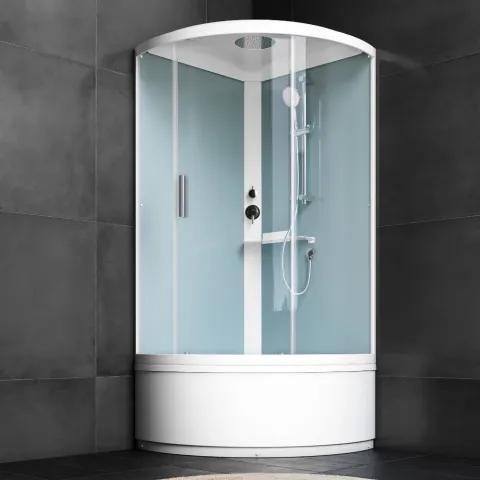Душевая кабина 90x90 см, без гидромассажа AM.PM X-Joy W88C-401A-090WT, белый, прозрачное стекло
