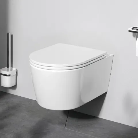 Унитаз подвесной FlashClean с сиденьем микролифт AM.PM Func C8F1700SC, белый глянцевый