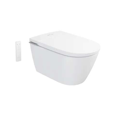 Умный унитаз VitrA V-Care 3 Prime подвесной, смыв торнадо, управление из приложения, с пульта, с боковых клавиш, персональные настройки, вариативность струи, система самоочистки, автоматическое открывание, белый глянцевый