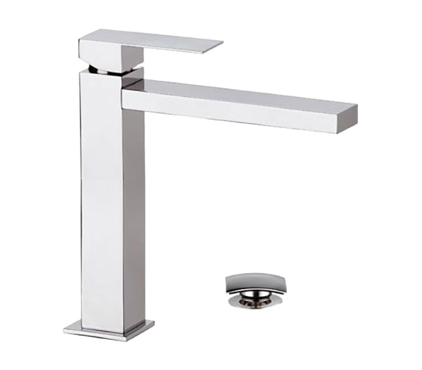 Смеситель для раковины высокий l с донным клапаном Remer QD10L, хром
