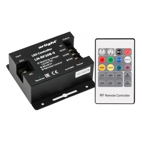 Контроллер Arlight LN-RF20B-S (12-24V, 288-576W, ПДУ 20кн)