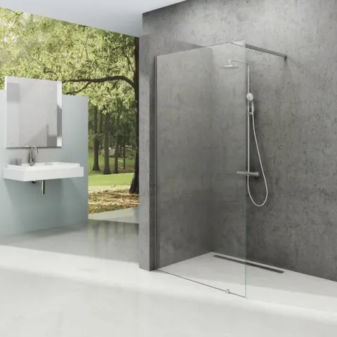 Душевая перегородка RAVAK Walk-In Wall-160, высота 200 см, прозрачное стекло, профиль чёрный