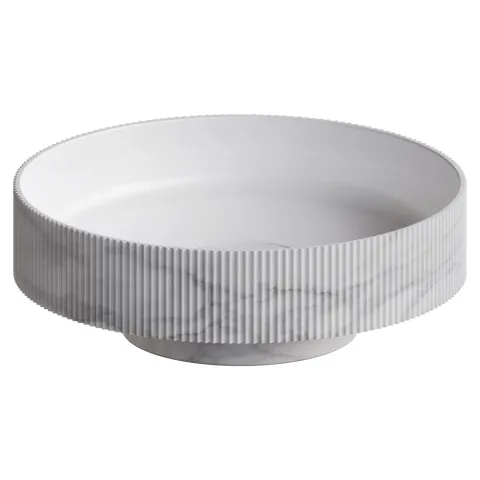 Раковина накладная рифленая ArmadiArt SOLE Corian 400*130 Calacatta
