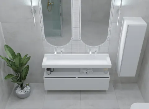 Раковина 140 см ArmadiArt Flat с тумбой