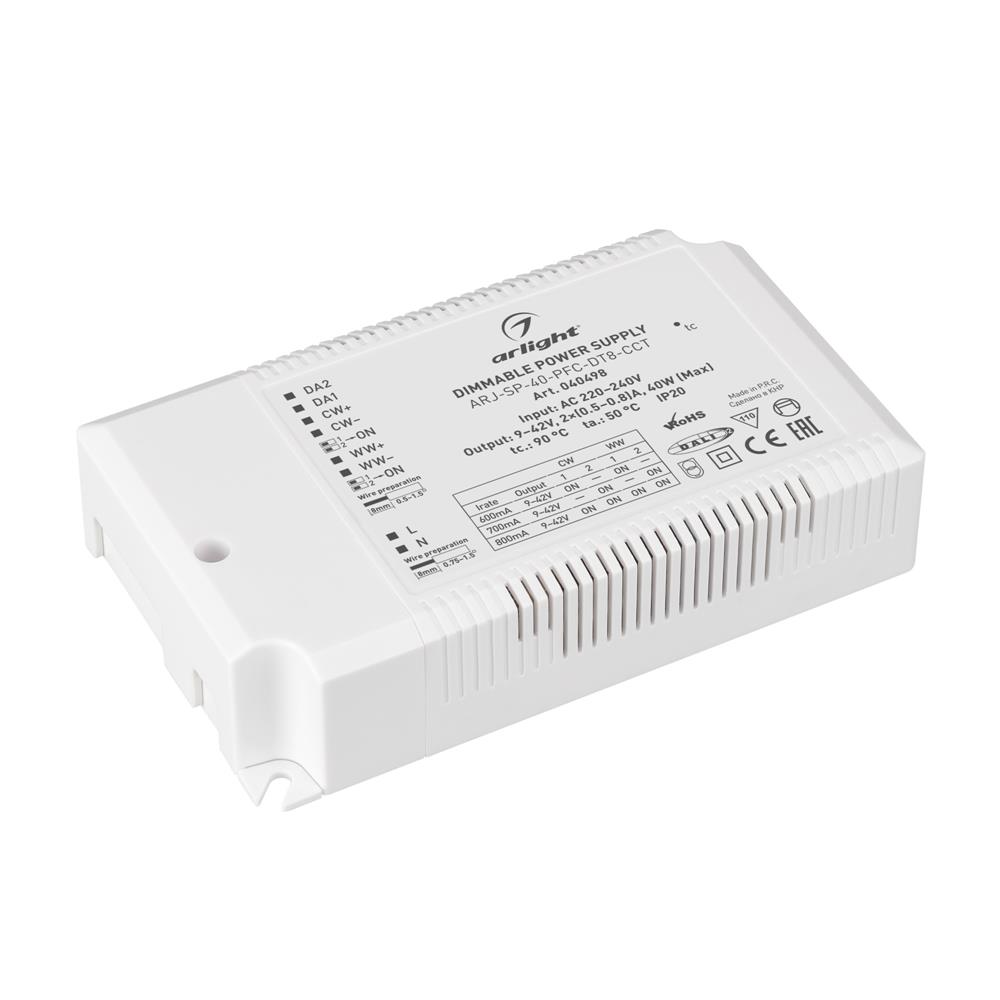 Блок питания Arlight ARJ-SP-40-PFC-DT8-ССТ (40W, 9-42V, 0.5-0.8А)