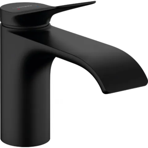 Смеситель для раковины Hansgrohe Vivenis, однорычажный, 80 без сливного гарнитура, чёрный матовый